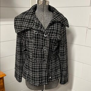 UNIONBAY Black and White Pea Coat